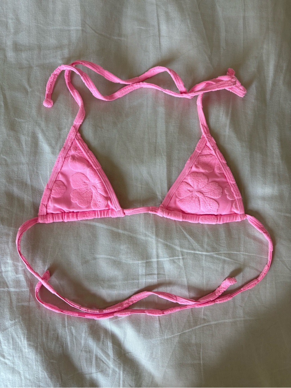 HOAKA x Claudia Hot Pink Floral Print Thong Bikini